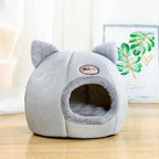 Grotte d'hiver pour chat en velboa — vue 5