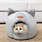 Grotte d'hiver pour chat en velboa — vue 6
