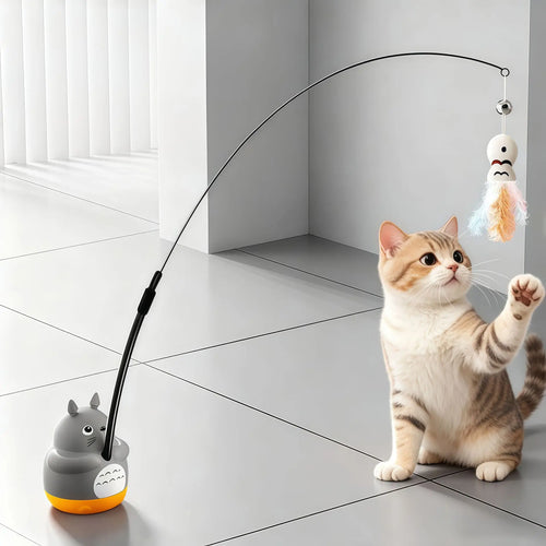 Baguette rotative sur base ventouse pour chat
