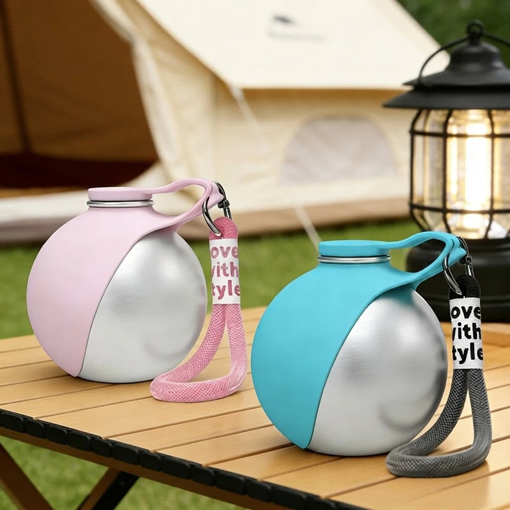 Gourde nomade 2-en-1 285 ml avec bol silicone intégré
