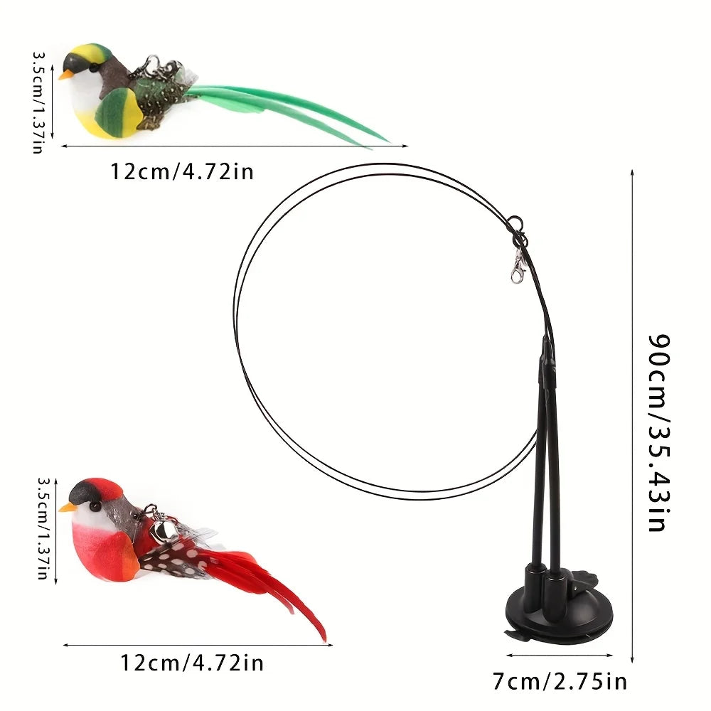 Perche double oiseaux sur ventouse pour chat — vue 6