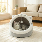 Cachette cocon pour chat avec pompon — vue 5