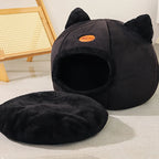 Grotte d'hiver pour chat en velboa — vue 3