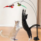 Perche double oiseaux sur ventouse pour chat