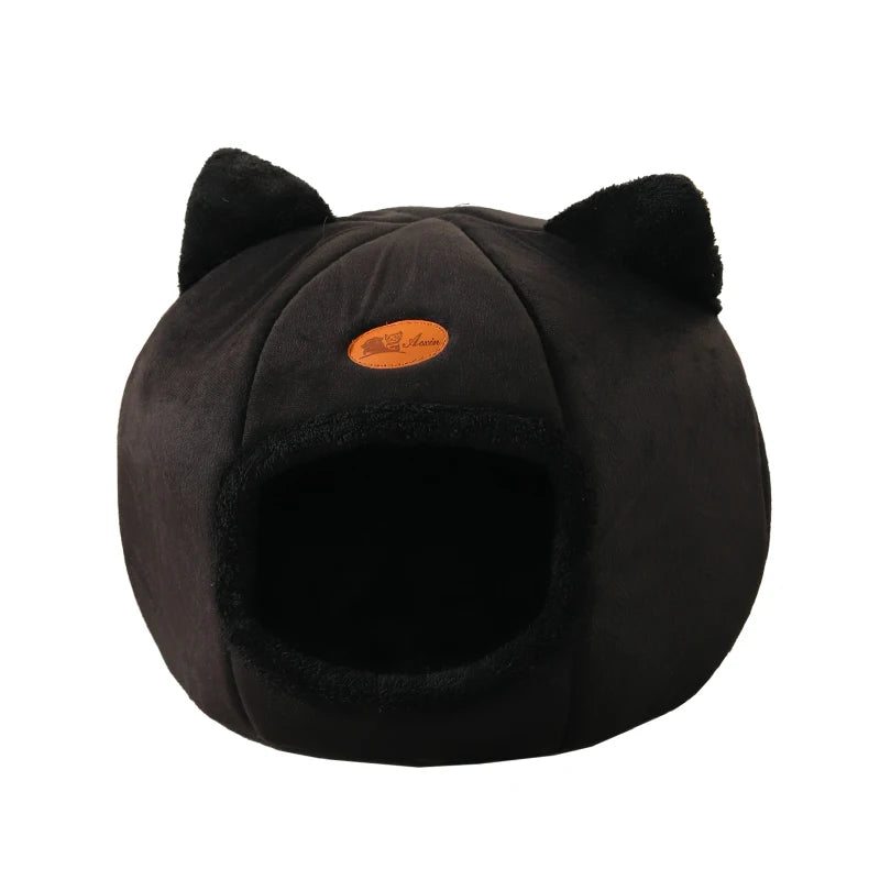Grotte d'hiver pour chat en velboa — vue 8