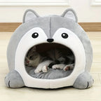 Niche cocon pour chat en peluche avec pompon — vue 4