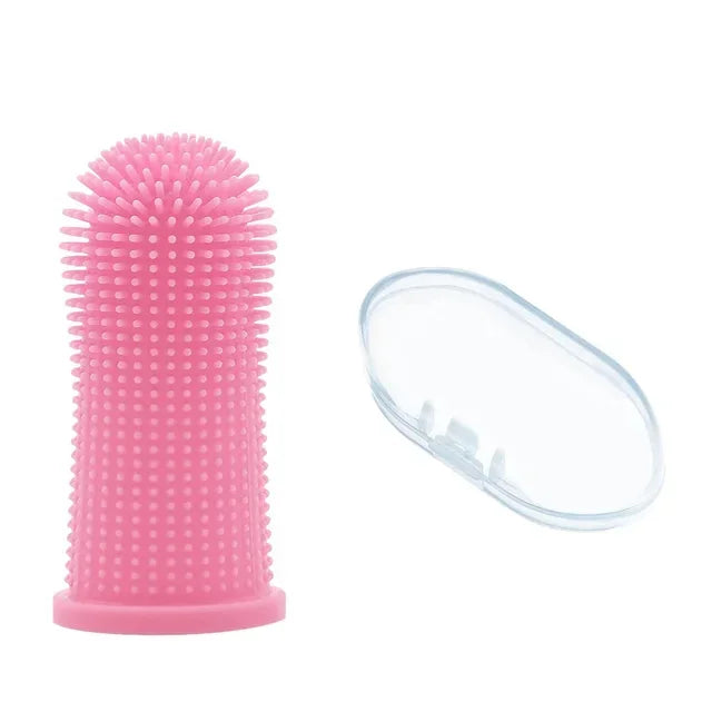 Brosse à dents doigtier en silicone avec étui de rangement — vue 3