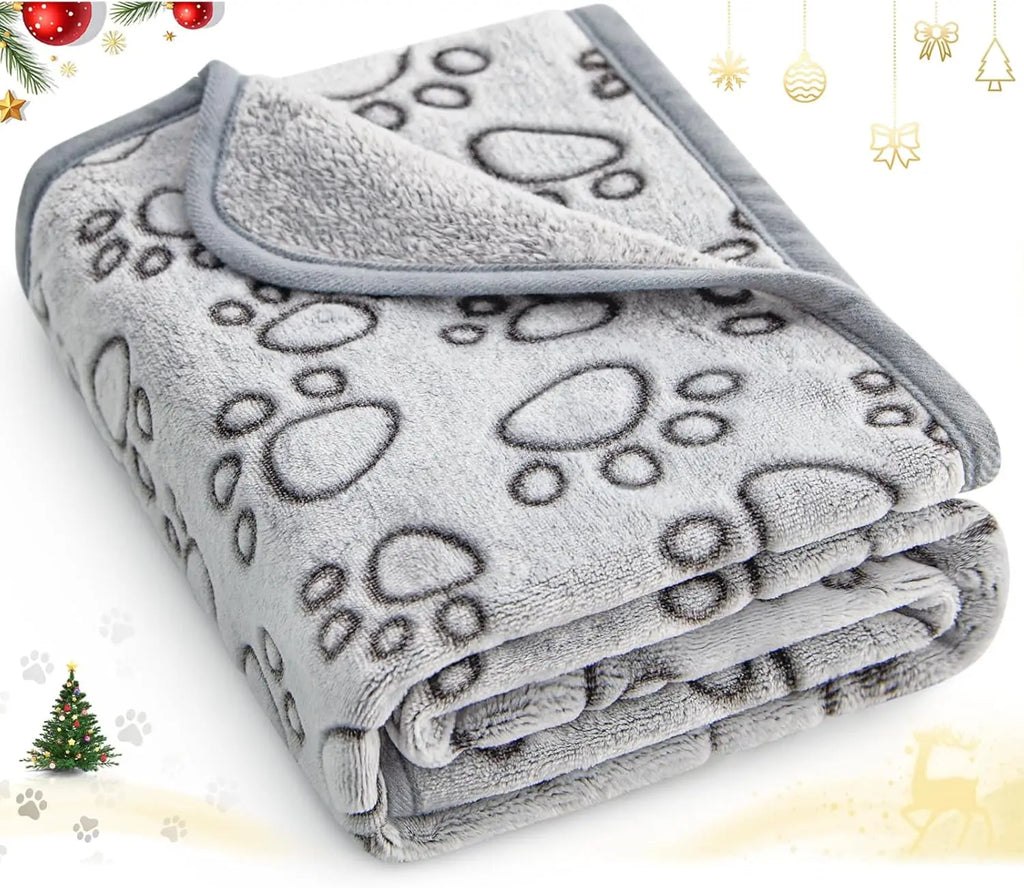 Couverture douce à motif pattes pour chien et chat