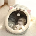 Cachette cocon pour chat avec pompon — vue 2