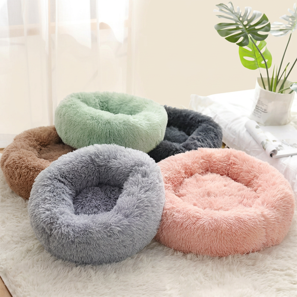Coussin donut en fausse fourrure — vue 2