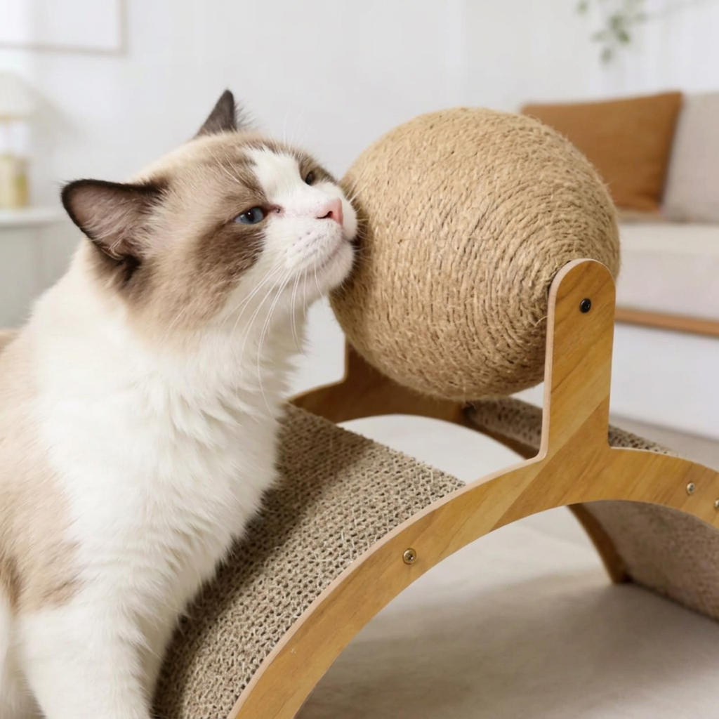 Griffoir arche en bois avec balle en sisal — vue 3