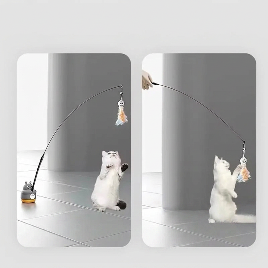 Baguette rotative sur base ventouse pour chat — vue 3