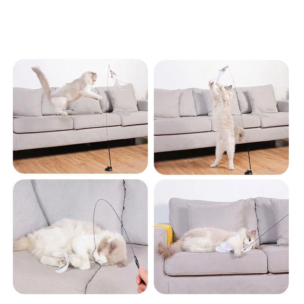 Canne à plumes sur ventouse pour chat — vue 4