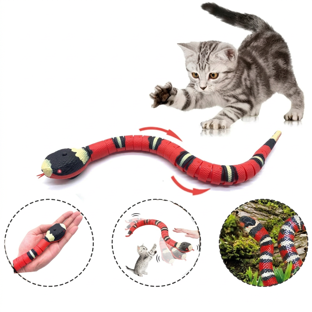 Serpent interactif rechargeable pour chat