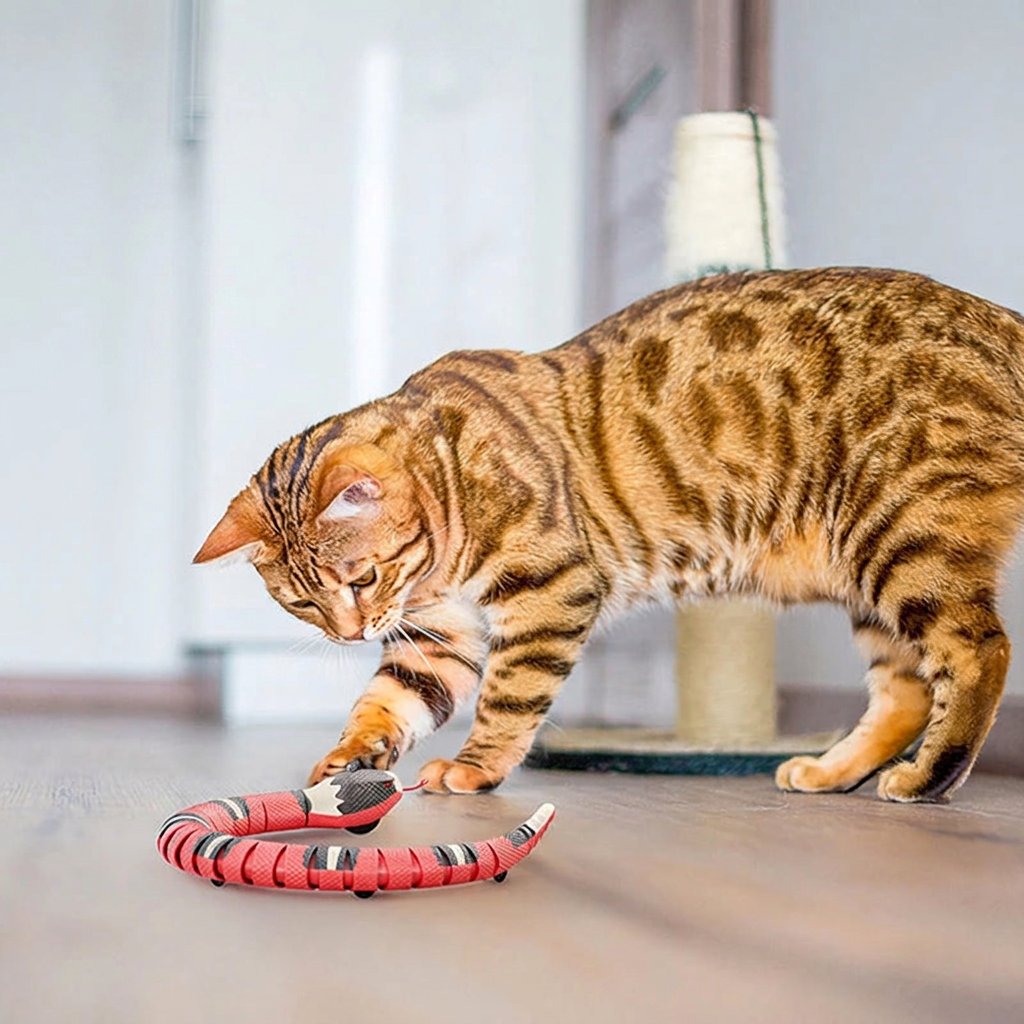 Serpent interactif rechargeable pour chat — vue 2