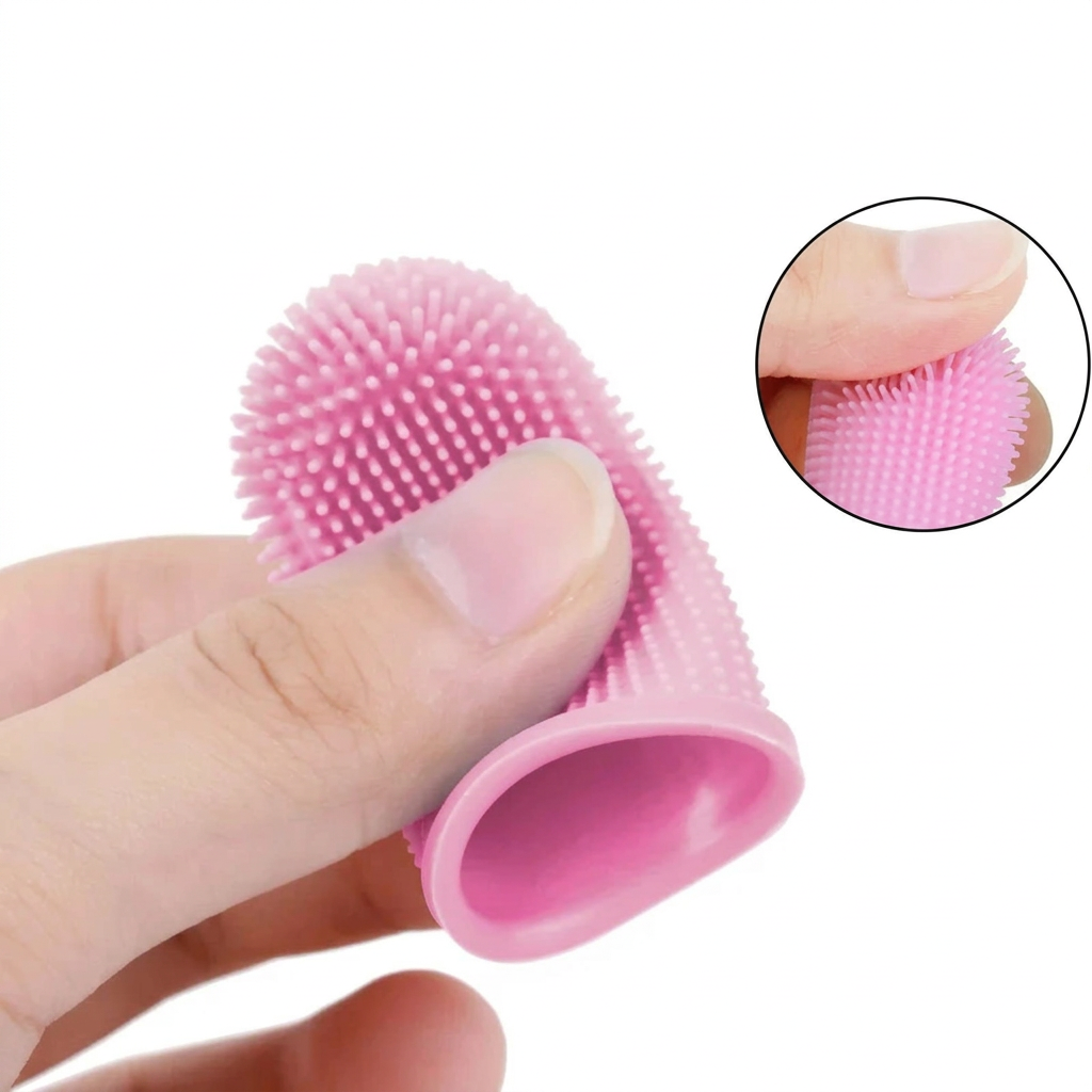 Brosse à dents doigtier en silicone avec étui de rangement — vue 6