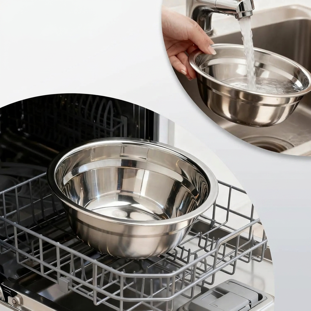 Gamelles surélevées en bois avec trois bols inox — vue 4